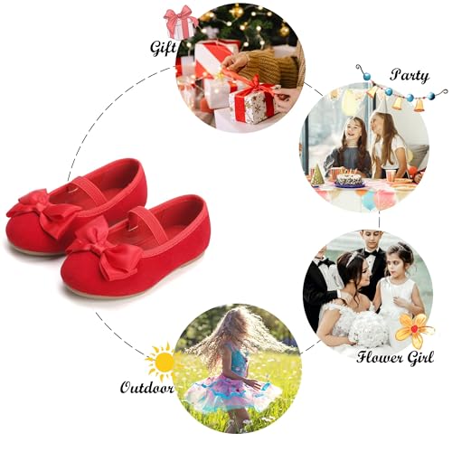 Image of Felix & Flora Toddler Flower Girl Dress Shoes - Girl Ballet Flats Party School Shoes Wedding