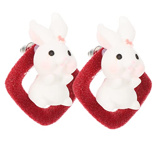 LIFKOME 1 Par Pendientes De Conejo Lámpara De Conejito Adornos Exterior Fiesta Primeros De La Torta Decoraciones Juegos Juguetes Glaseado De Fondant Favores Cumpleaños Flocado