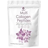 Multi Collagen Protein Powder, 2 Pounds – Type I,II,III,V,X with Biotin, Hyaluronic Acid, Vitamin C – Unflavored Collagen Peptides – Keto & Paleo Friendly, Easy Dissolve, Non-GMO