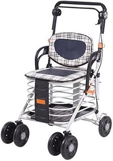 koszyk na kółkach Składany koszyk z 4 kołami Alluminium Stopu Zakupy Wózek narzędziowy na zakupy, piknik, przechowywanie domu wózki na zakupy dla kobiet (Color : A)