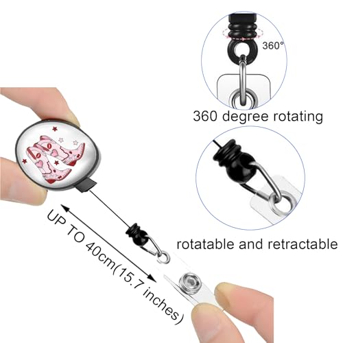 Enrouleur de badge rétractable robuste BEKECH avec clip amovible bottes