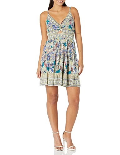 Angie Women's Twist Front Keyhole Skater Dress, Mint, Large #TOP12