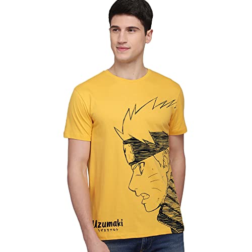 Image of Free Authority Mickey & Friends Printed Regular Fit Green Cotton Men's T-Shirt