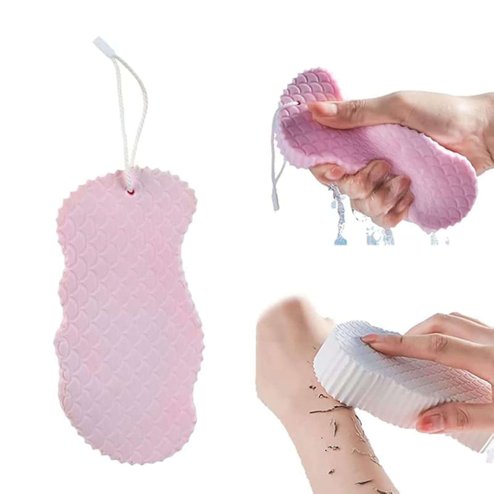 Exfoliating Bath Sponge 3D Shower Brush for Soft Skin