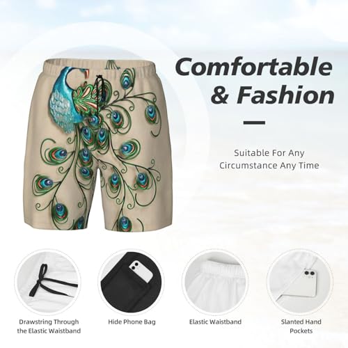 Short de bain homme à séchage rapide doublé caleçon pour plage - 5