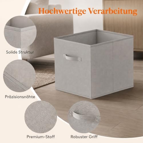 Lifewit Aufbewahrungsbox, 6 Stück, Hellgrau, 26,5 x 26,5 x 28 cm, 20 L – Ansicht 4