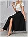 Verdusa Women's High Waisted Fall Skirt Formal Business Casual Flowy Maxi Skirt with Slit Black X-Large