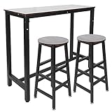 【Protección del suelo】Este conjunto de mesa de bar y taburetes cuenta con un pequeño protector de suelo debajo de cada pata de mesa y taburete para evitar que el suelo se raye. Se puede instalar siguiendo las instrucciones de instalación (idioma español no garantizado), lo que es práctico y fácil de instalar y usar.