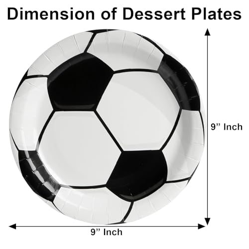 Image of Rozi Decoration Football Theme Party Set - 28 Pcs Plates Cups Napkins