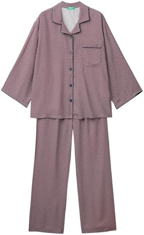 United Colors Of Benetton Damen Pyjamaoberteil - Flanell Baumwolle