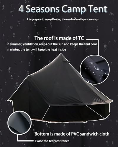Carpa algodón tipo campana breathable para 10 personas miniatura 2