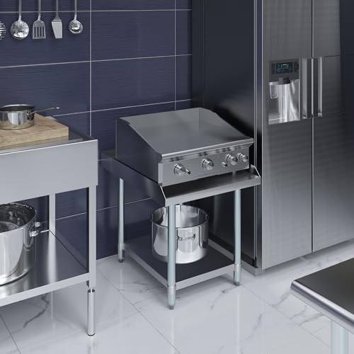 Image of AmGood Stainless Steel Equipment Stand - Heavy Duty, Commercial Grade, with Undershelf, NSF Certified (30 inch Width x 24 inch Length)