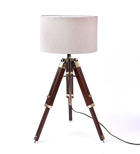 Shiny Finish Tripod Table LAMP by NAUTICALMART