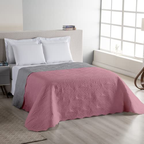 Colcha de Cama Infantil Cobre Leito Solteiro Juvenil 160 Fios Matelado Tropical (Rosê)