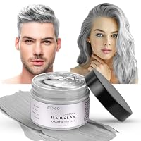 LOPHE Cera Colorata Capelli, 100g, Temporanea Lavabile, Opaca (Grigio)