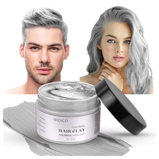 LOPHE Cera Temporal para Teñir el Cabello, 100g Cera del color del pelo, Temporal Tinte para Cabello barros naturales para teñir el pelo para teñir el cabello en color Cosplay partido, Gris