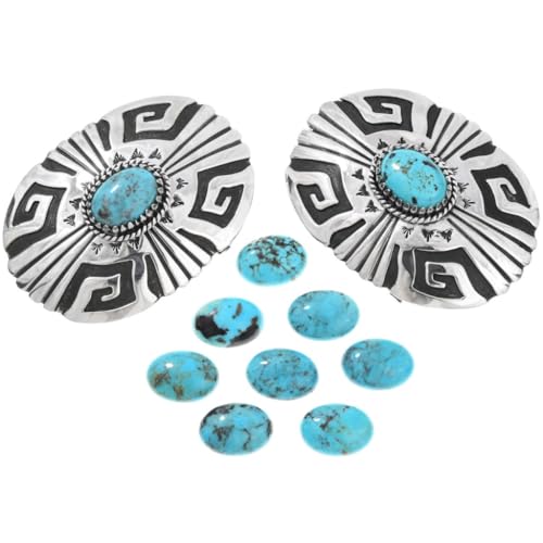 Alltribes Navajo Spiderweb Silver Belt Buckle Oxidized High Shine Sterling Design 00762