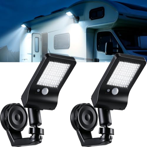 Magnetic Solar Lights Outdoor Motion Sensor No Drill for RV Camper Awning