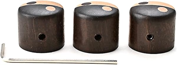 Amazon _ Mcbridenty 3個 木製トーンボリュームコントロールノブ トーンコントロールノブセット エレキギターパーツ _ ベースアクセサリ _ 楽器・音響機器