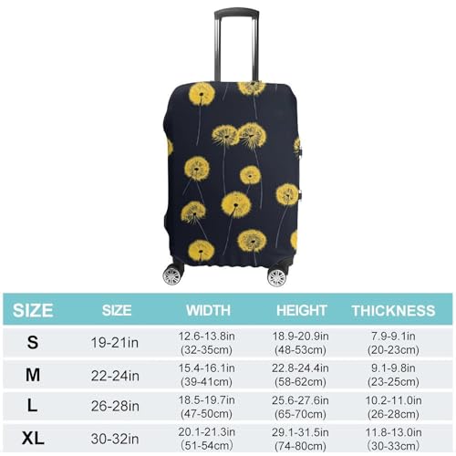 Dandelions Flowers Travel Luggage Cover for Suitcase 19-32 Inches Elastic Washable Baggage Protector2
