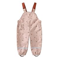 DAWILS Jungen Regenhose Mädchen Regenlatzhose Kinder Blumen Wind- und wasserdichte Matschhose Baby Hosenträgern Buddelhose Regenlatzhose 12 Monate