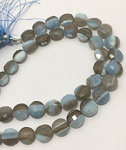 Perles Opale Boulder LKBEADS de 10mm facettées en forme de pièce pour création de bijoux uniques