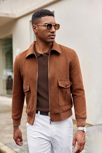 COOFANDY Men Long Sleeve Polo Sweater Knitted Polo Slim Fit Waffle Collared Pullover Sweater4