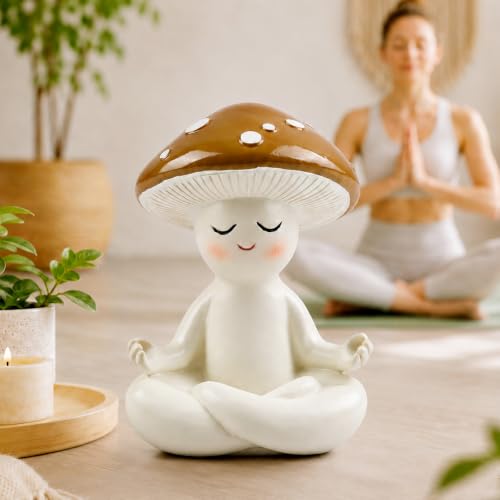 Lovin Product 11cm Statue Champignon Méditation, Figurine Résine Yoga – vue 2