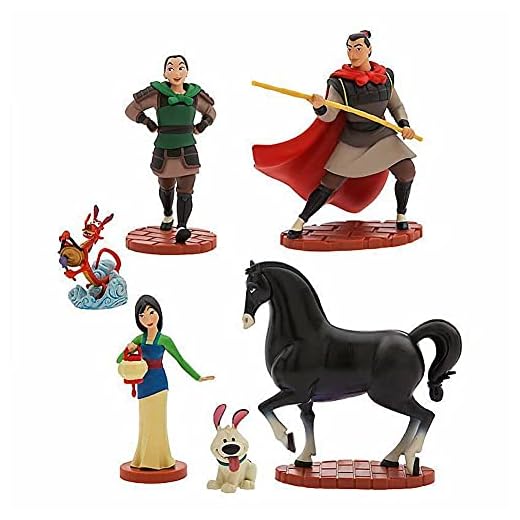 DisneyThemeParks Disney Mulan Figure Play Set Cake Toppers Playset - 6 Piece