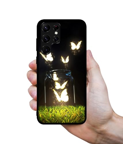 Image of Butterfly Design Premium 2D Printed Metal Back Case Cover for Samsung Galaxy S22 Ultra 5G