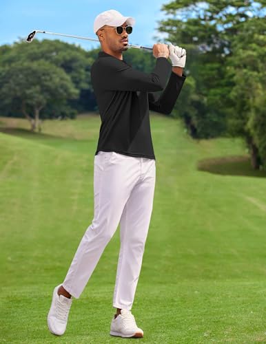 COOFANDY Men's Polo Shirt Long Sleeve Moisture Wicking Golf Shirts Sun Protection Collared Work Shirts2