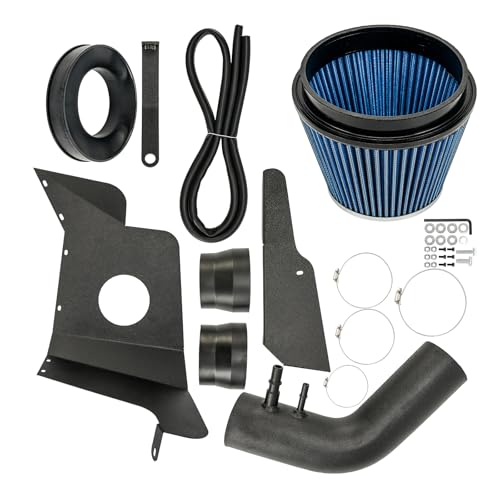 PHILTOP 3.5" Cold Air Intake Kit System + Heat Shield Compatible with Ford for 2015-2017 Mustang 3.7L, High Performance, Blue by PHILTOP - Image 2