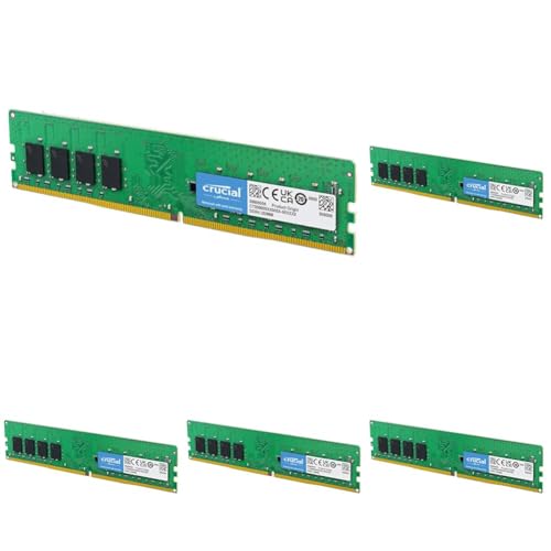 Image of Crucial 8GB DDR4 RAM, 3200MHz (PC4-25600) CL22 Desktop Memory, UDIMM 288-Pin, Downclockable to 2933 /2666MHz, Compatible with Intel and AMD Ryzen - CT16G4DFRA32A (Pack of 5)