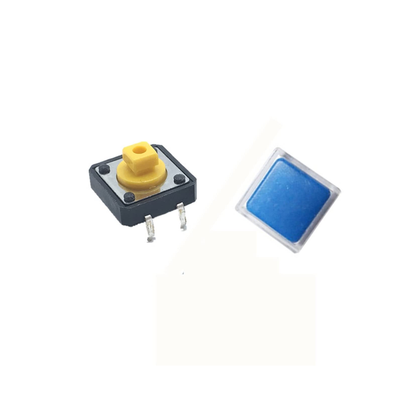 Interruttore tattile 200 pz/lotto 12 * 12 * 7.3mm 4pin Tattile Tatto Mini Interruttore a Pulsante 12x12x7.3mm 4p Micro Interruttore Pulsante Giallo con Manopola (Color : Without Knob)