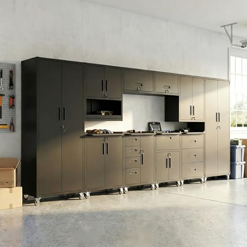 Metal Tool Cabinets Wall & Rolling Storage (10 Pcs)