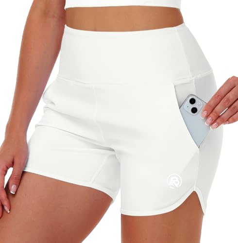 Image of AOBUTE Womens High Waisted Swim Board Shorts UPF 50+ Quick Dry Swim Trunks with Pockets