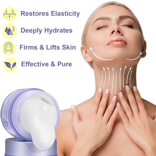 Daiasns Neck Firming Cream - Anti Aging Neck Tightening Cream for Sagging Skin, 1.7 Fl Oz Neck & Chest Cream with 4% Cupuacu Butter, Hyaluronic Acid & Caffeine, Lifts Wrinkles & Fine Lines for Women & Men