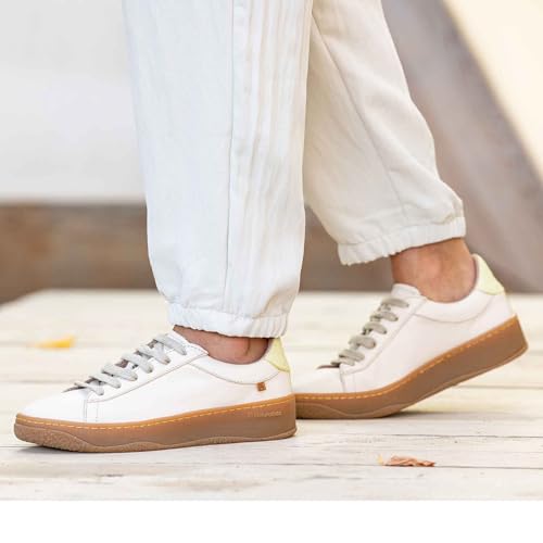 El Naturalista Unisex. 258481120005_020 Sapatilhas Em Pele N5848 Bege (42), Couro, Plano, CordãO, Casual - 6