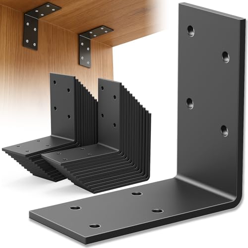 3"x3"x1.5" Steel Angle Bracket(25PCS),90 Degree L Bracket, Heavy Duty Steel Corner Brace for Tables, Chairs, Bed Frames and DIY Projects by Increo - Used condition - US$27.26