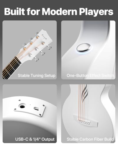Image of Enya NOVA GO SP1 Carbon Fiber 35-Inch Smart Acoustic-Electric Travel Guitar | AcousticPlus Technology, Built-In Effects, USB Recording, Built-In Bluetooth Speaker, Beginner Kit with Gig Bag Included