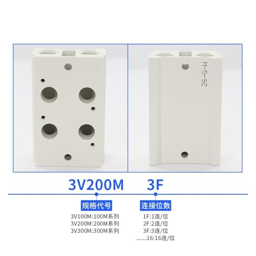 Plaque de bus de base d'électrovanne 3V200M-9F pour distributeur pneumatique multiple