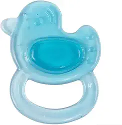 Mordedor Com Agua Pato Azul Para Bebê 10cm