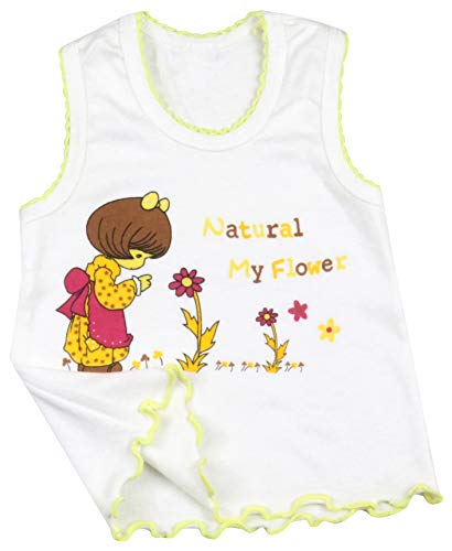 Image of ToBeInStyle Girl's 4 Pack 100% Cotton Ruffle Hem Tank Tops Super Soft Undershirts