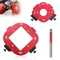2 Stück Rot Router Jig Radius Schablone, Frässchablone Oberfräse,mit Lager-Trimmmesser,Geeignet für R10 R15 R20 R25 R30 R35 R40 und R50 Radius Routing Vorlagen - Präzise Holzbearbeitung für Profis