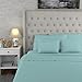 Color Sense Luxury Cotton Blend 1200 Thread Count Full Size Bed Sheet Set Turquoise, Ultra Soft & Silky Sateen Sheets Set, Moisture Wicking & Wrinkle Resistant Sheets, Sheet Set