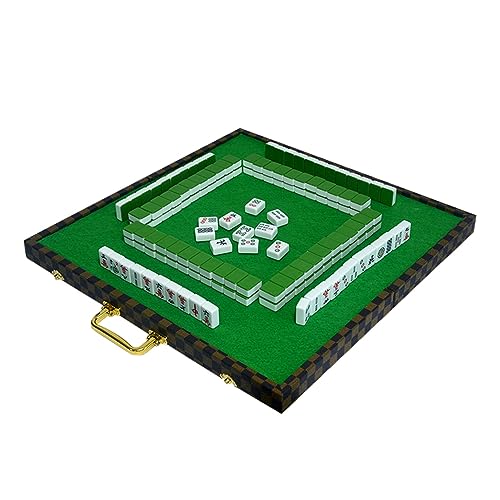 Table de Mahjong Pliable avec 144 Mini-tuiles Vertes pour Jeu Classique