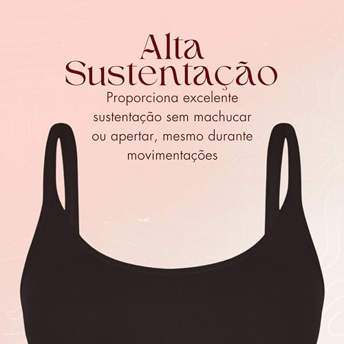 LOBA BY LUPO Kit 2 Top Power Basic Sem Costura Canelado Feminino Adulto, 2 Preto, GG