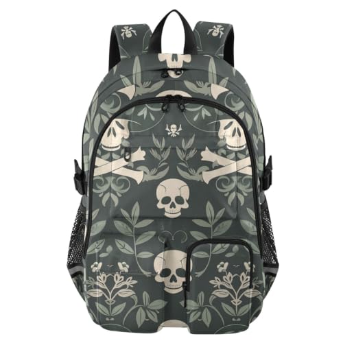 Mochila de viaje y clase estilo piratas William Morris verde oscuro de niña