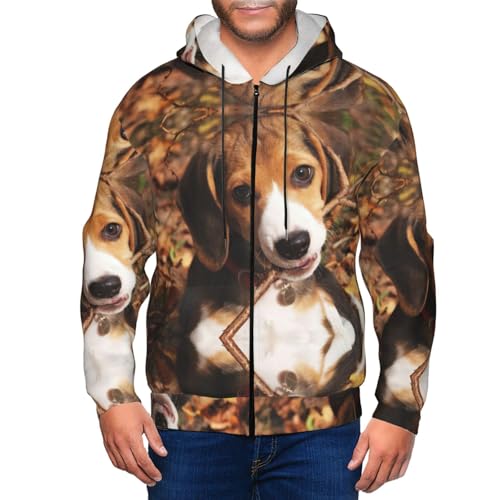 Sweat à capuche homme manches longues Beagle contre le froid style décontracté - 4