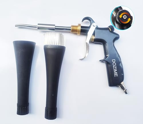 DOZIME Air Blow Gun &vacunm Gun with Brass Adjustable Air Flow Nozzle,Cleaning Gun Quickly Blasts Dirt and Dust from Surface Works with Air Compressor(Powerful Aluminium Rotate Tube)